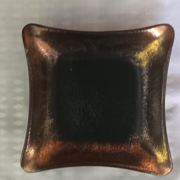 Vintage Sascha Brastoff Gold and Black Square Pottery Dish - Picture 4 of 11